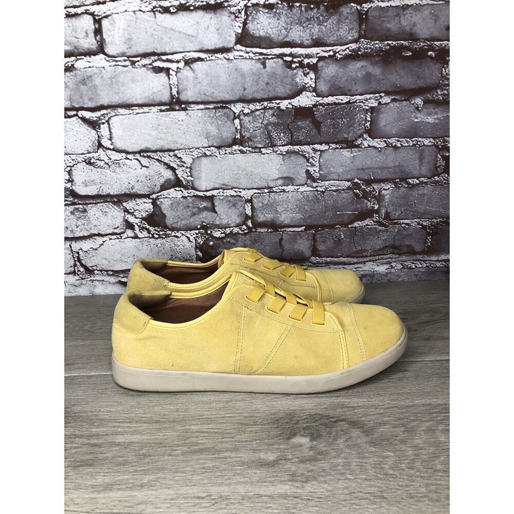 Vionic Jean Yellow Suede Casual Comfort Lace Sneakers Shoes Women 9.5M US/41.5EU